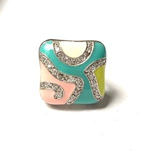Enamel CZ Statement Ring
